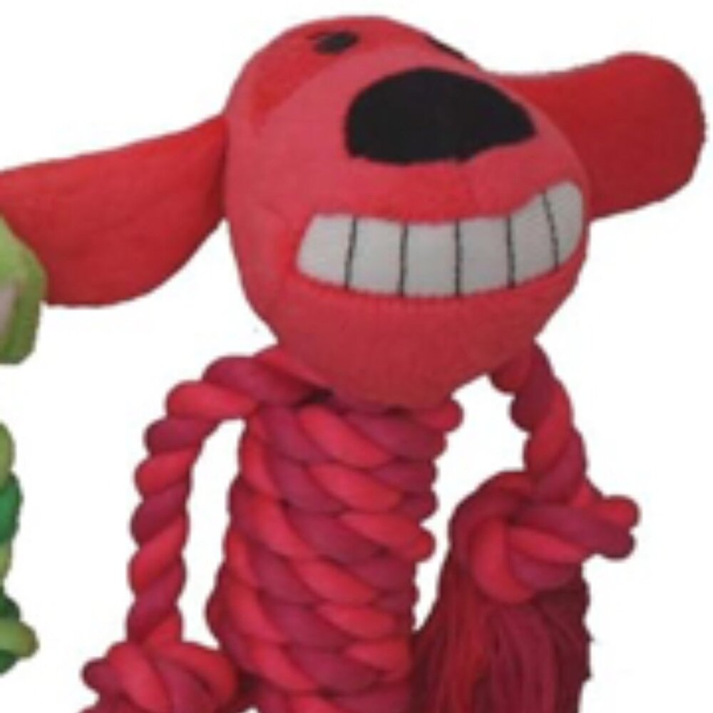 Multipet Rope Body Loofa 6' Dog Toy (Red)